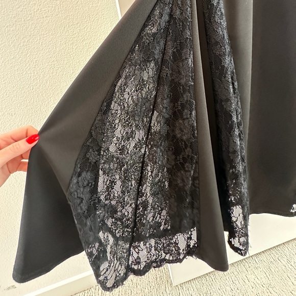 Windsor Black High Neck Gown with lace detail prom wedding black tie event M - Picture 9 of 16